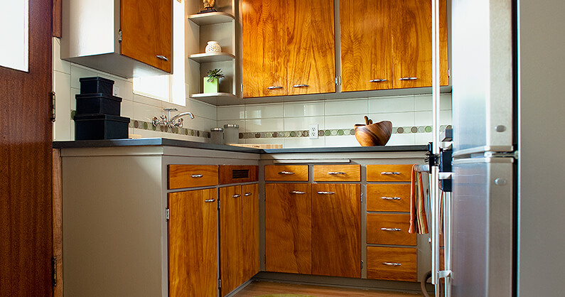 Mid-Century Cabinets in a vintage style kitchen