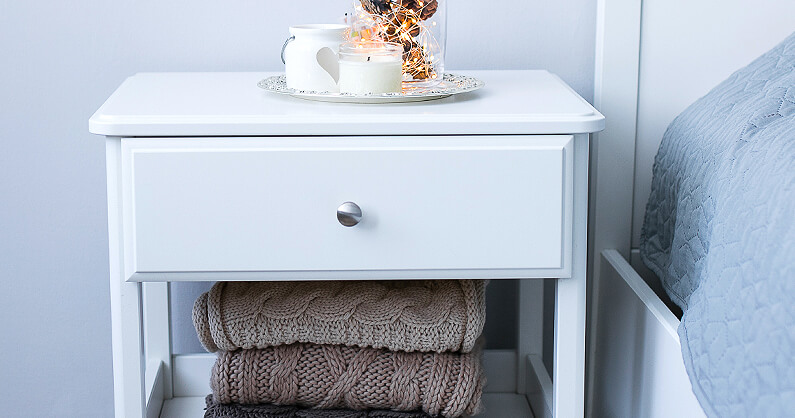 Bedside table with extra storage
